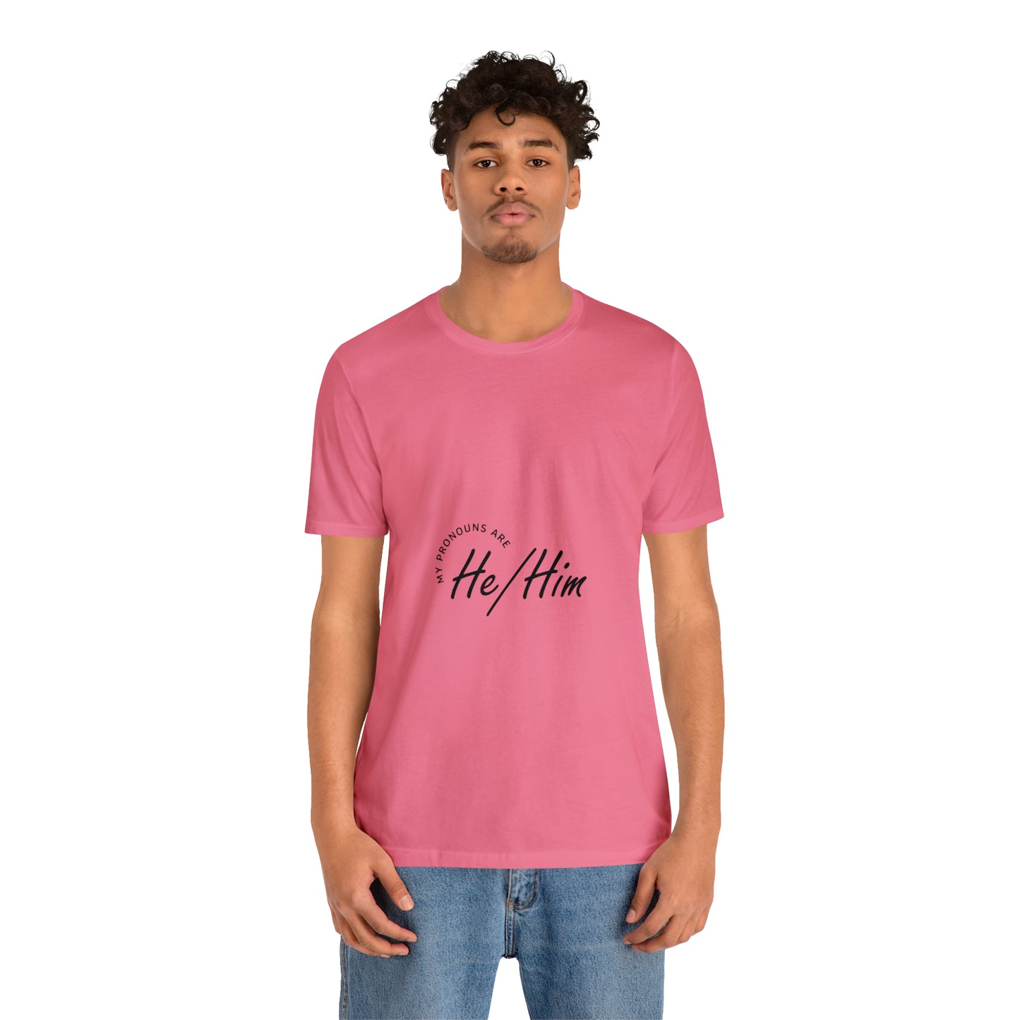 He/Him Unisex Jersey Short Sleeve Tee