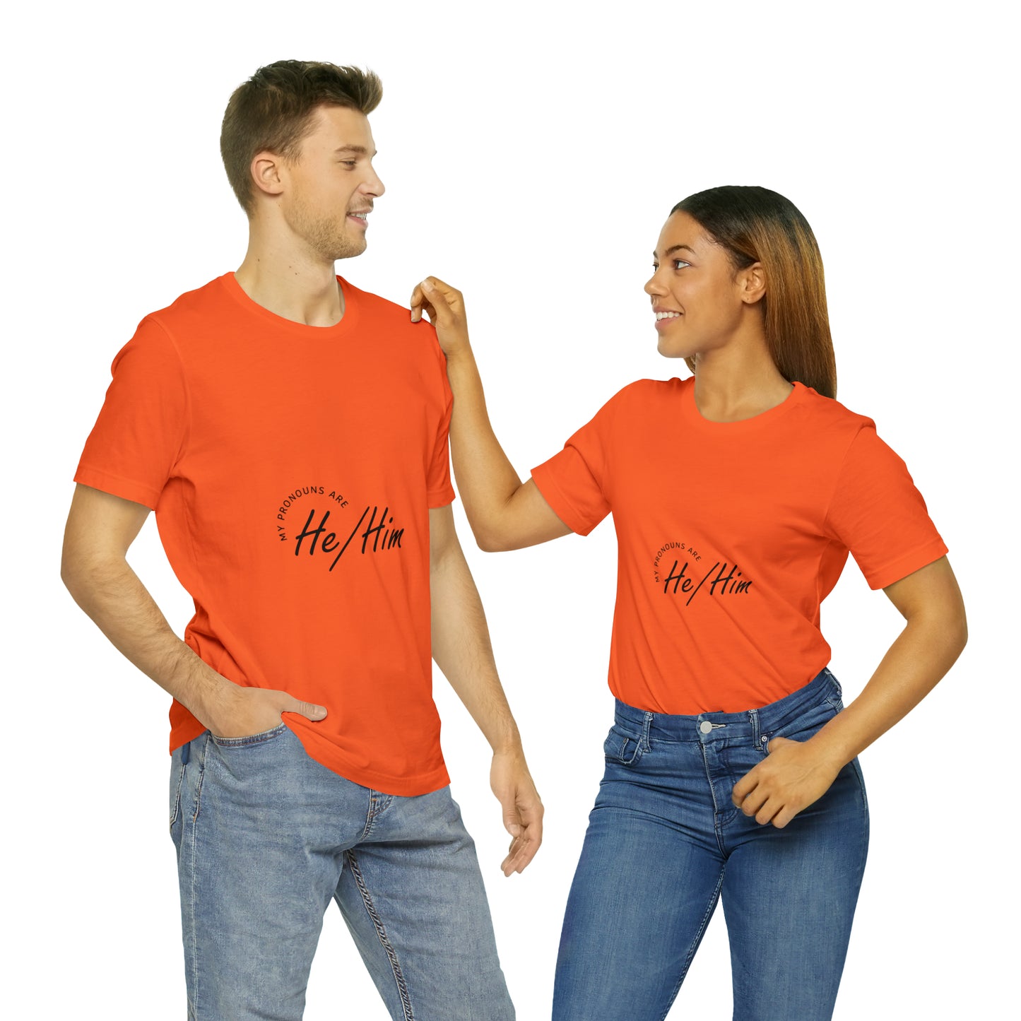 He/Him Unisex Jersey Short Sleeve Tee