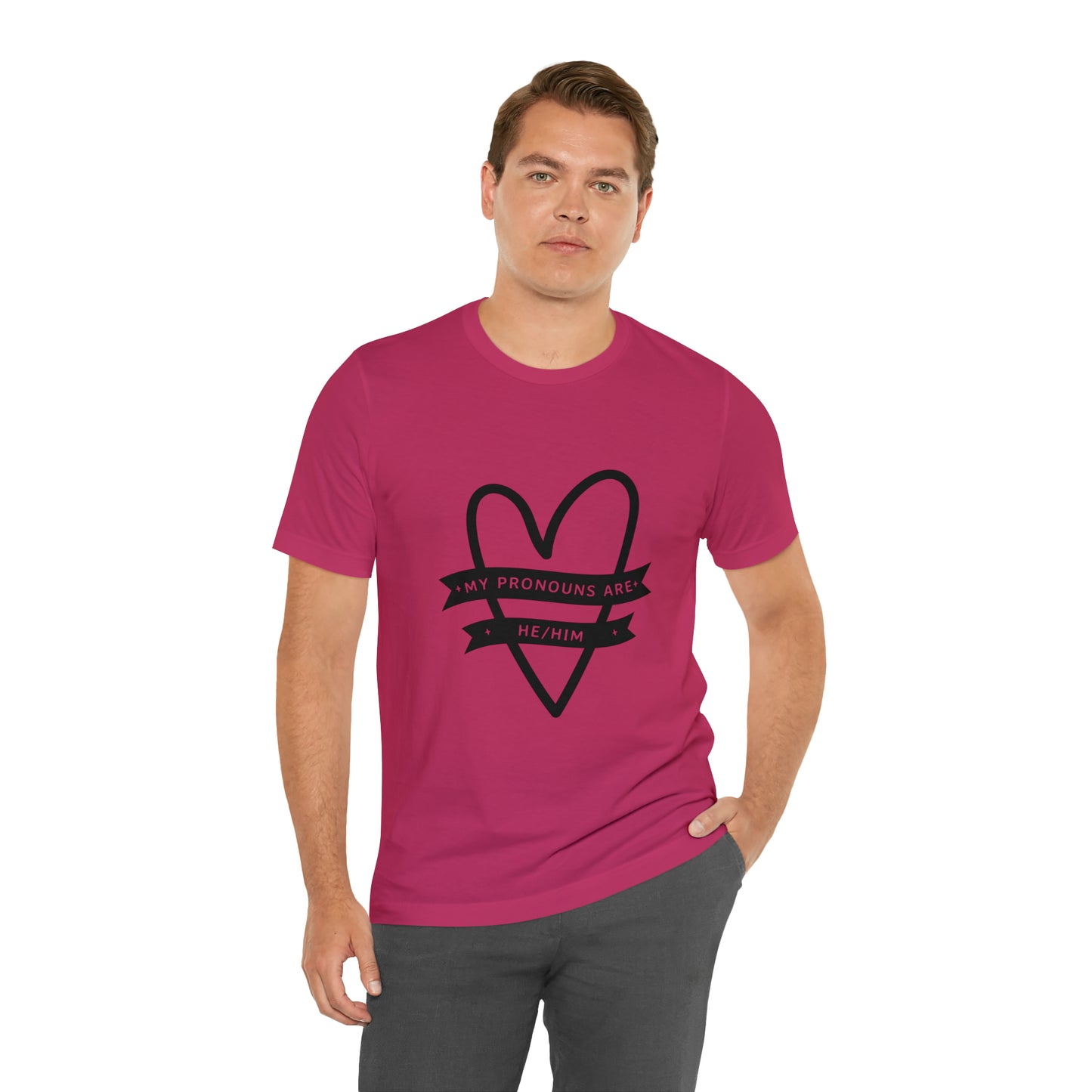 He/Him Unisex Jersey Short Sleeve Tee