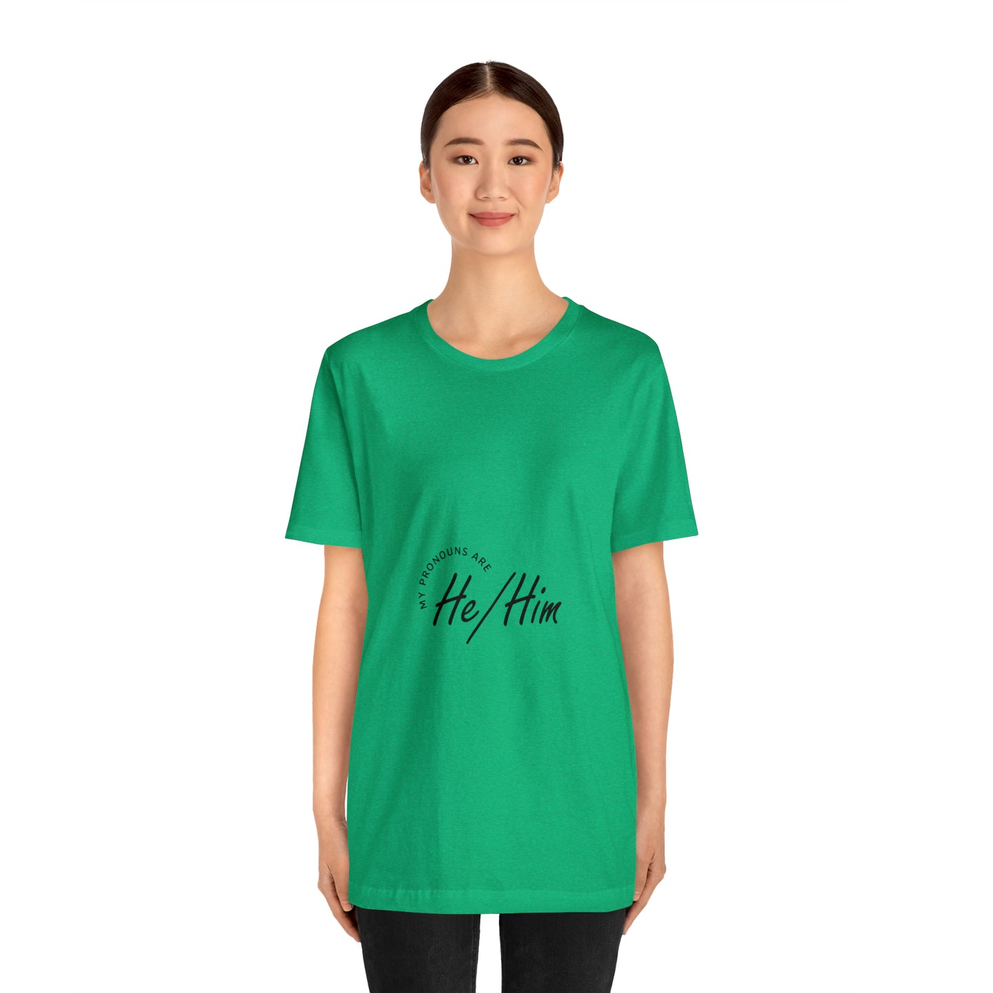 He/Him Unisex Jersey Short Sleeve Tee