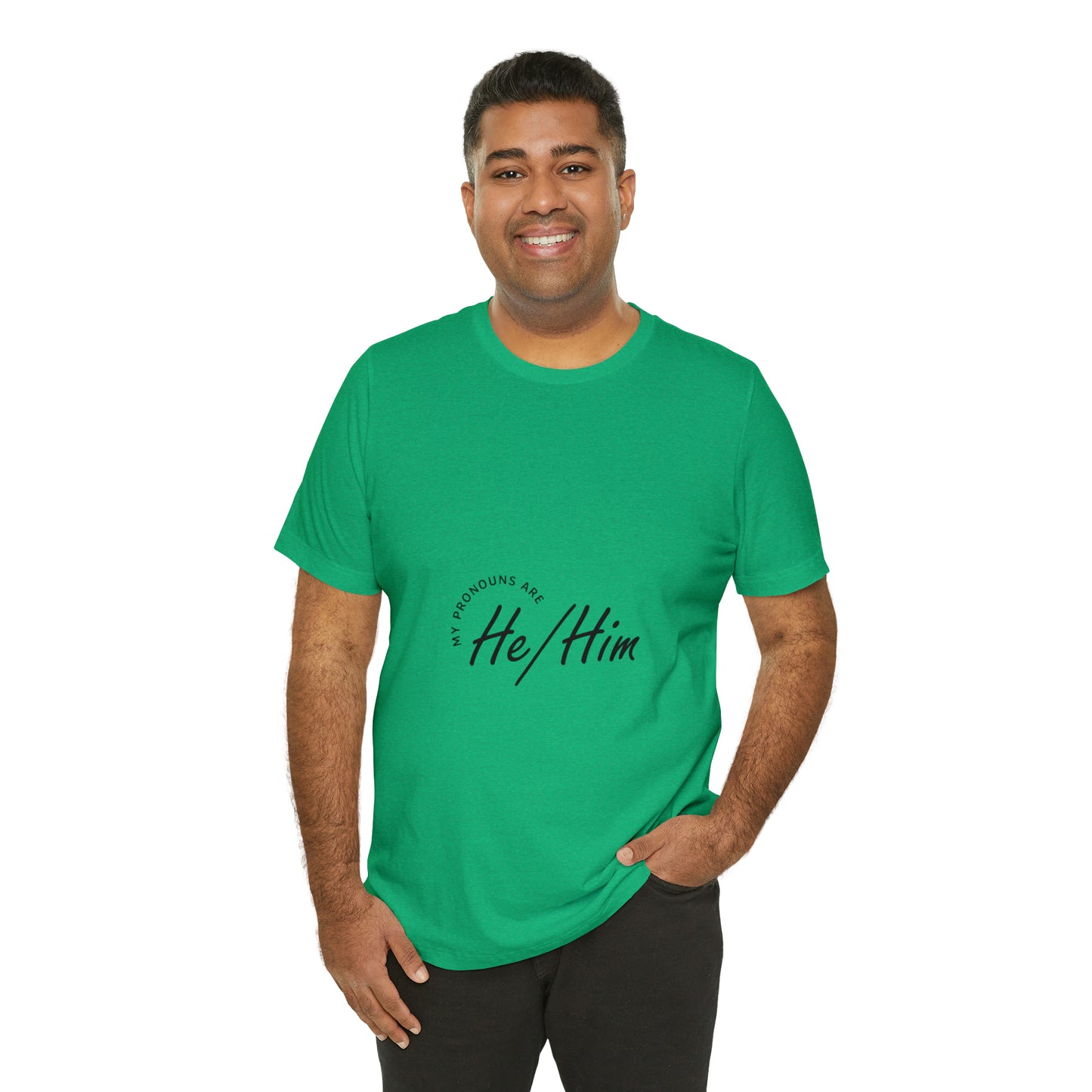 He/Him Unisex Jersey Short Sleeve Tee