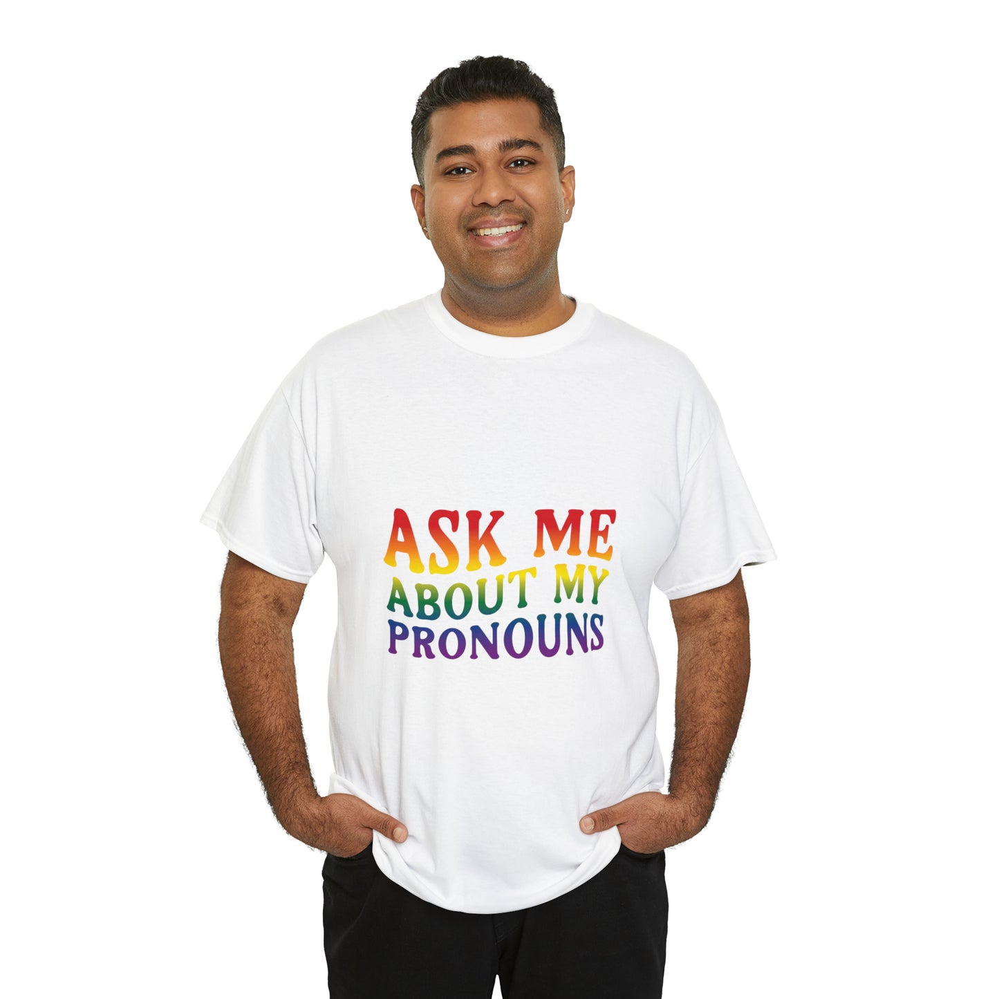 Ask Me About My Pronouns Cotton Tee