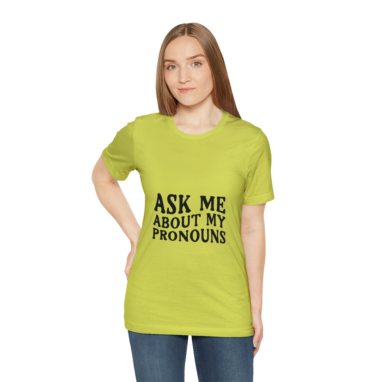 Ask Me About My Pronouns Short Sleeve Tee