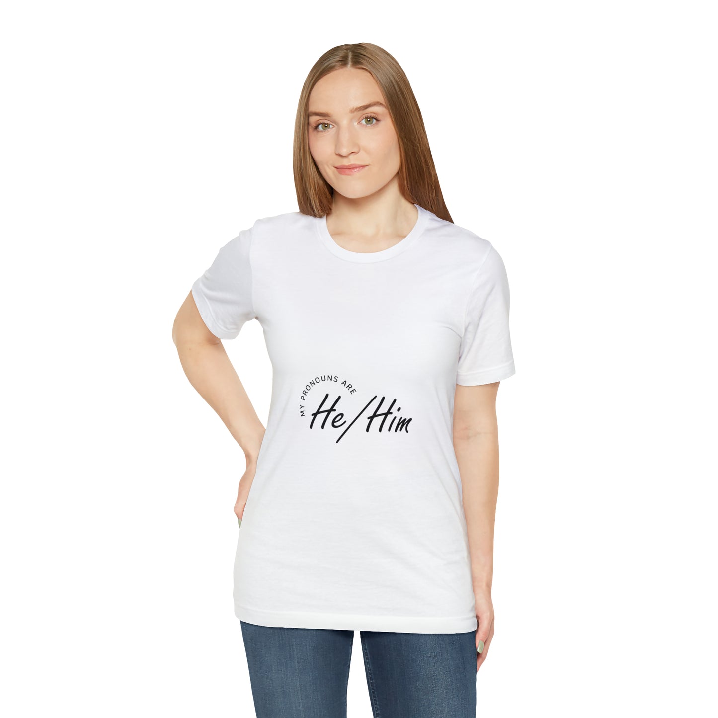 He/Him Unisex Jersey Short Sleeve Tee