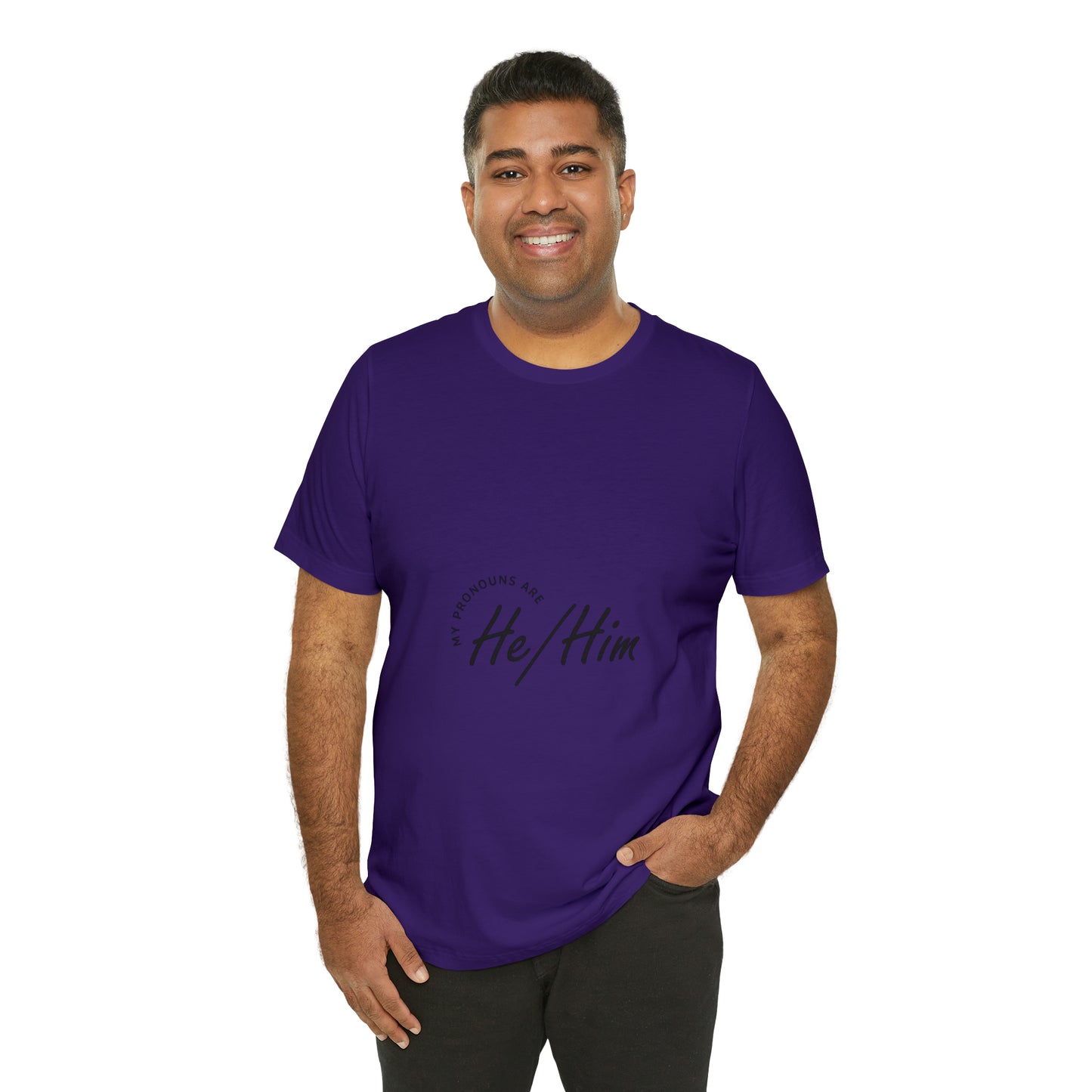 He/Him Unisex Jersey Short Sleeve Tee