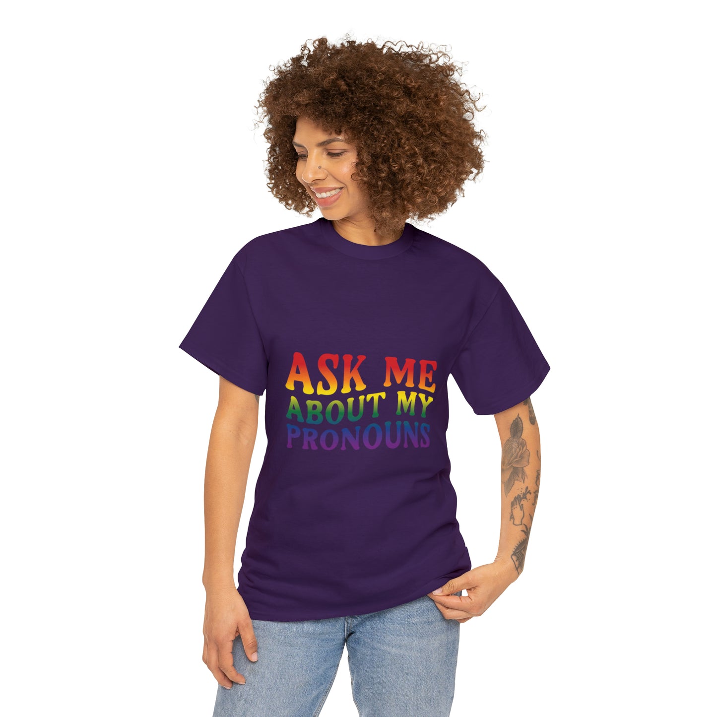 Ask Me About My Pronouns Cotton Tee