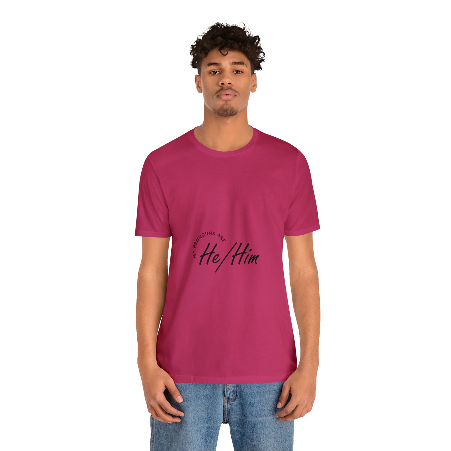 He/Him Unisex Jersey Short Sleeve Tee