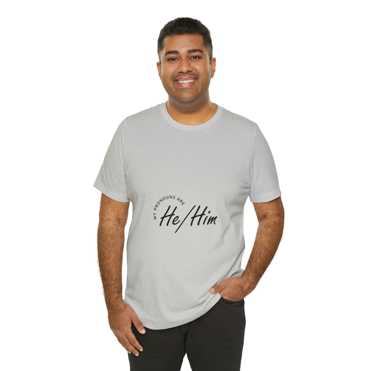 He/Him Unisex Jersey Short Sleeve Tee