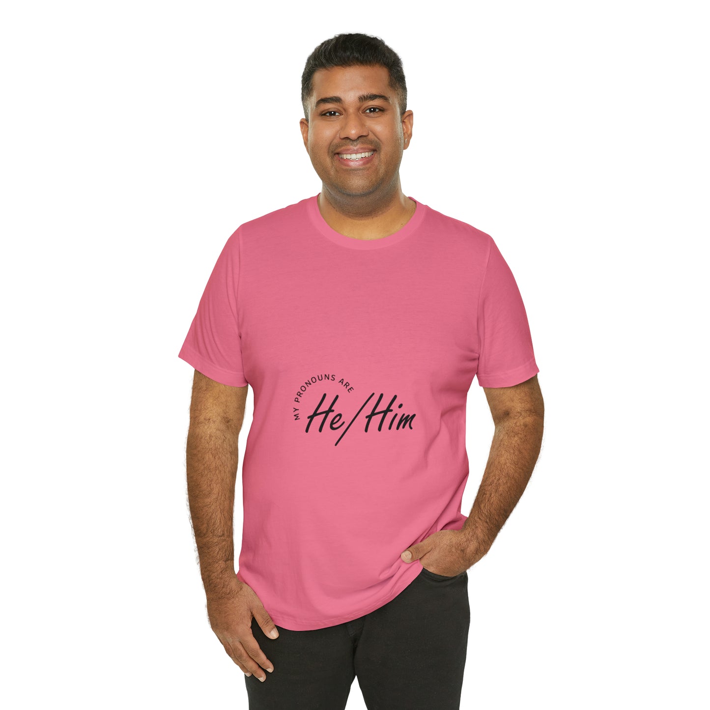 He/Him Unisex Jersey Short Sleeve Tee