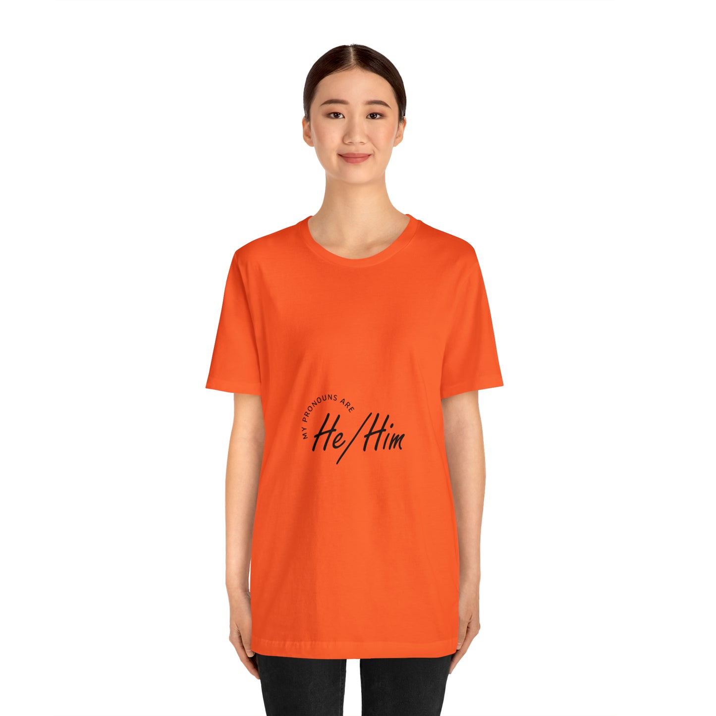 He/Him Unisex Jersey Short Sleeve Tee