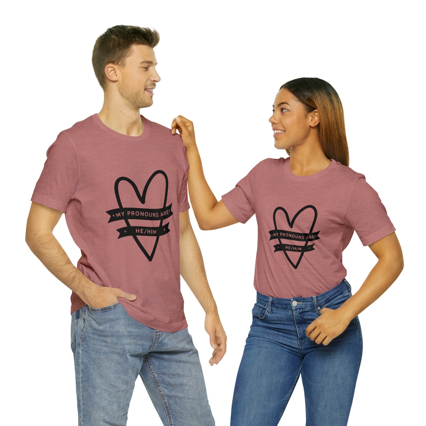 He/Him Unisex Jersey Short Sleeve Tee