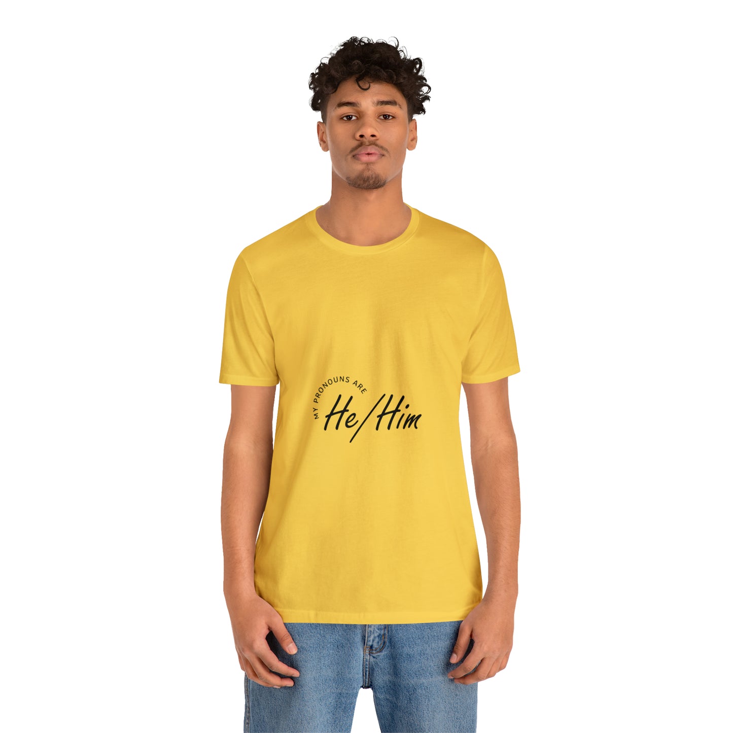 He/Him Unisex Jersey Short Sleeve Tee