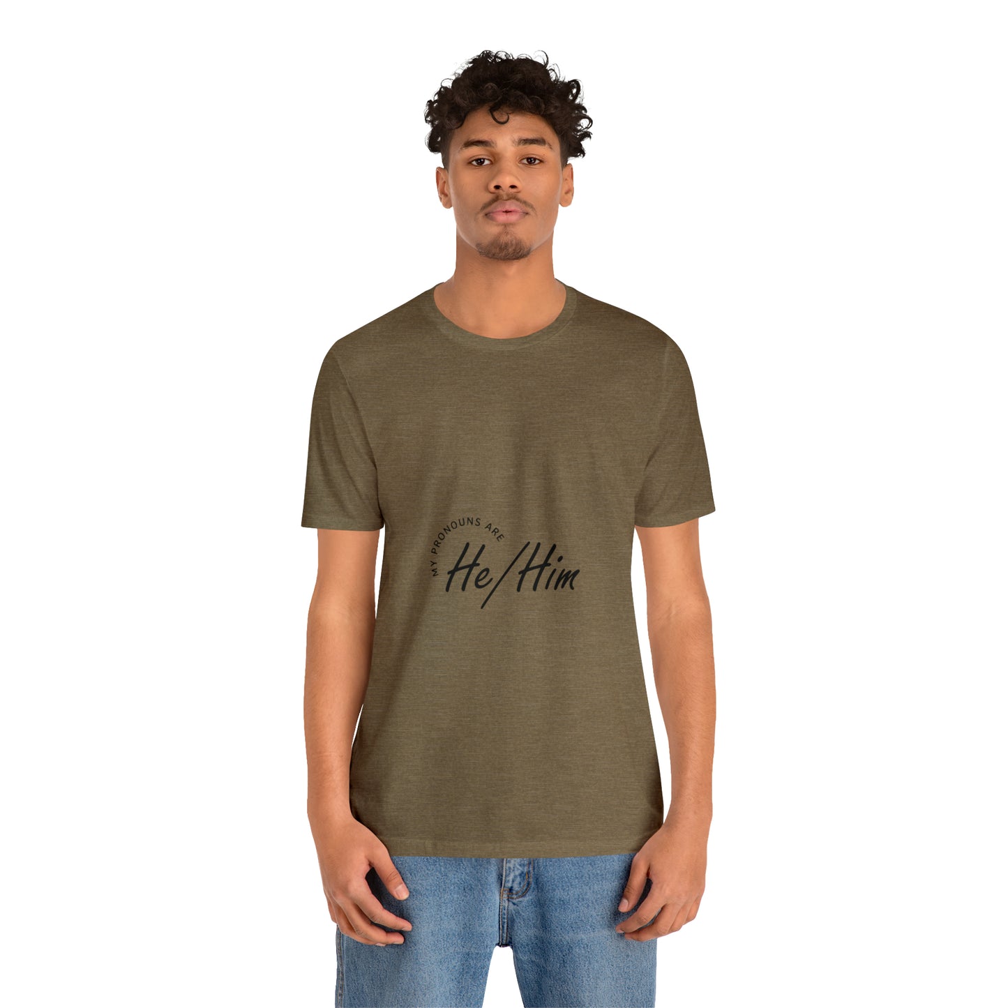 He/Him Unisex Jersey Short Sleeve Tee