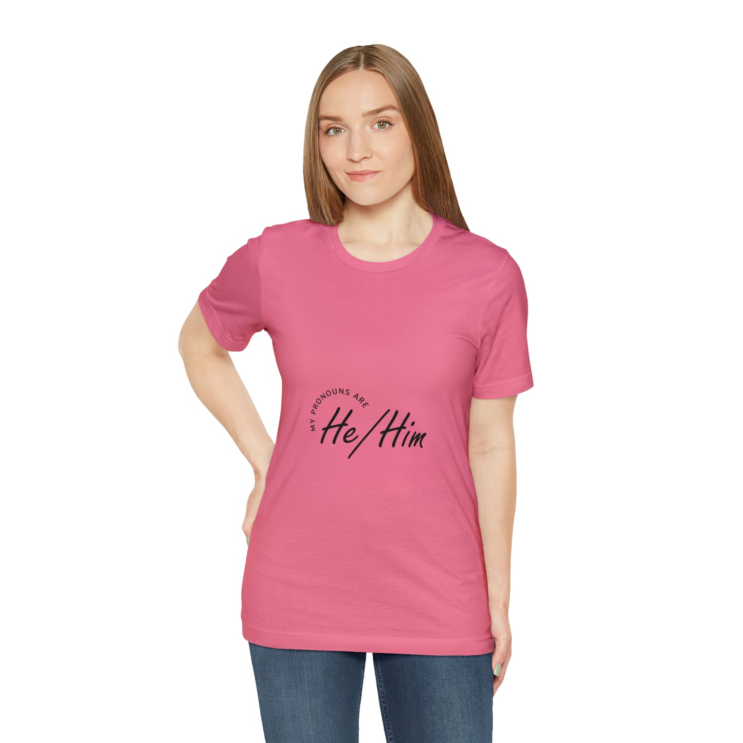 He/Him Unisex Jersey Short Sleeve Tee