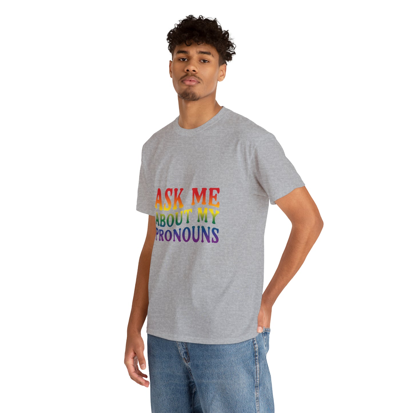 Ask Me About My Pronouns Cotton Tee