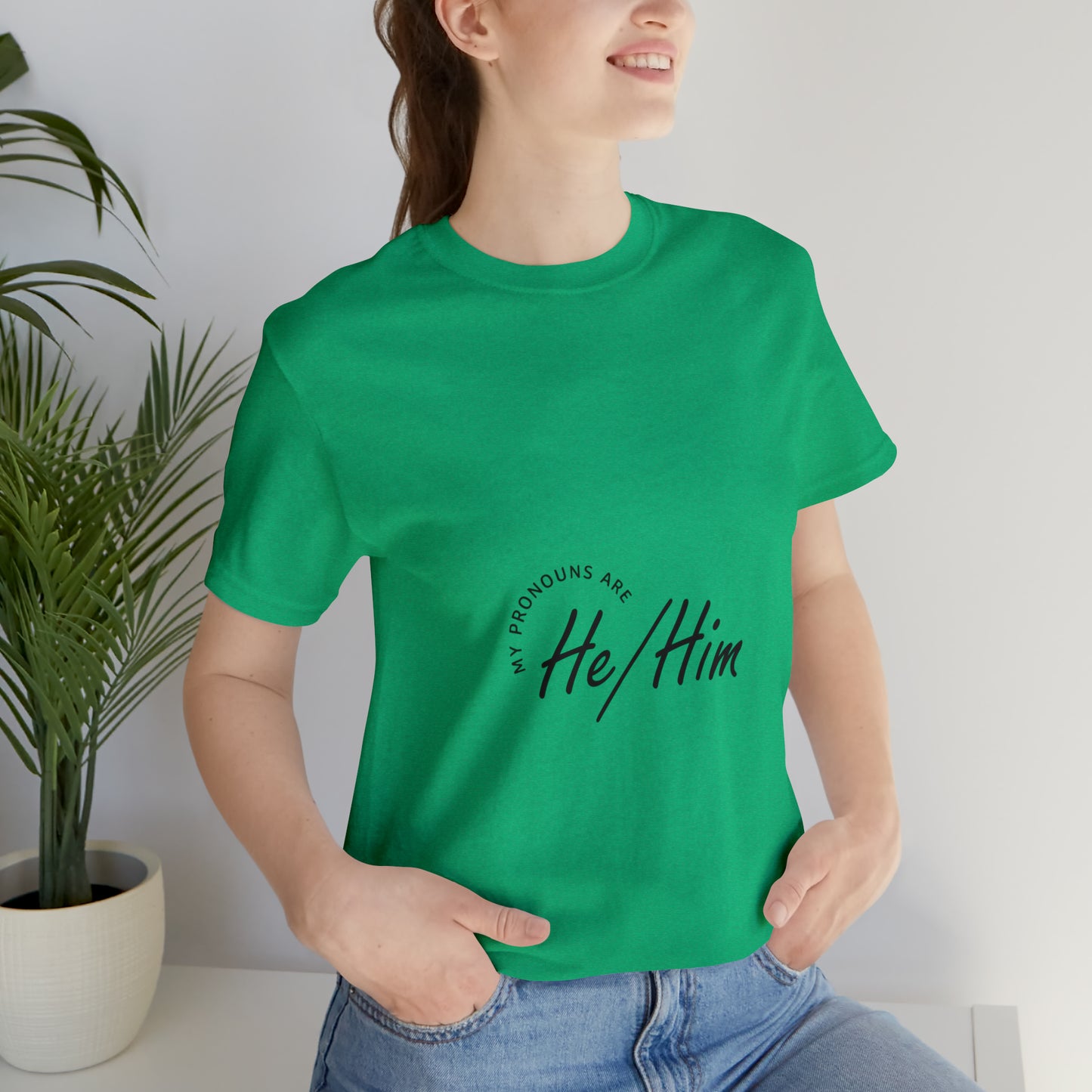 He/Him Unisex Jersey Short Sleeve Tee