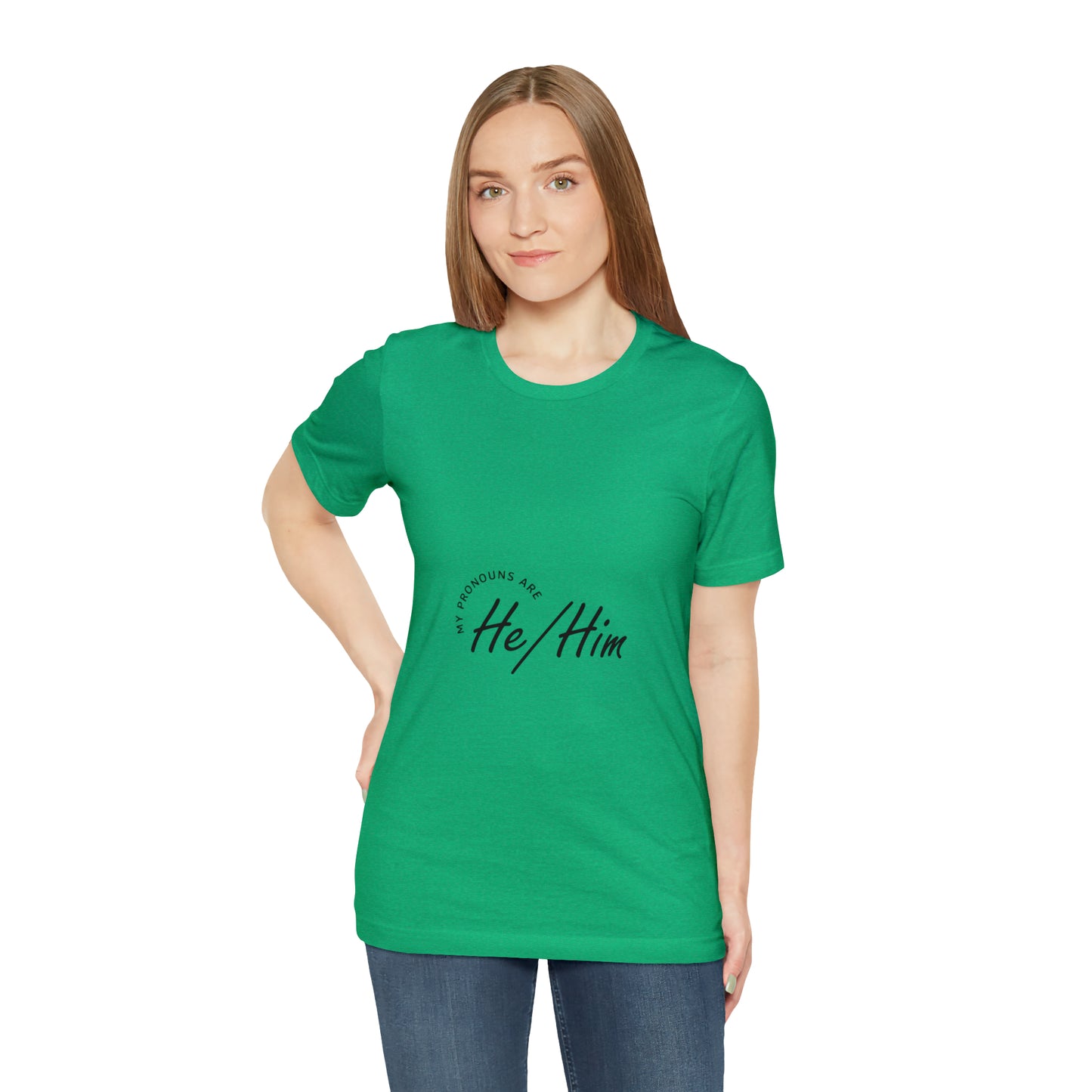 He/Him Unisex Jersey Short Sleeve Tee