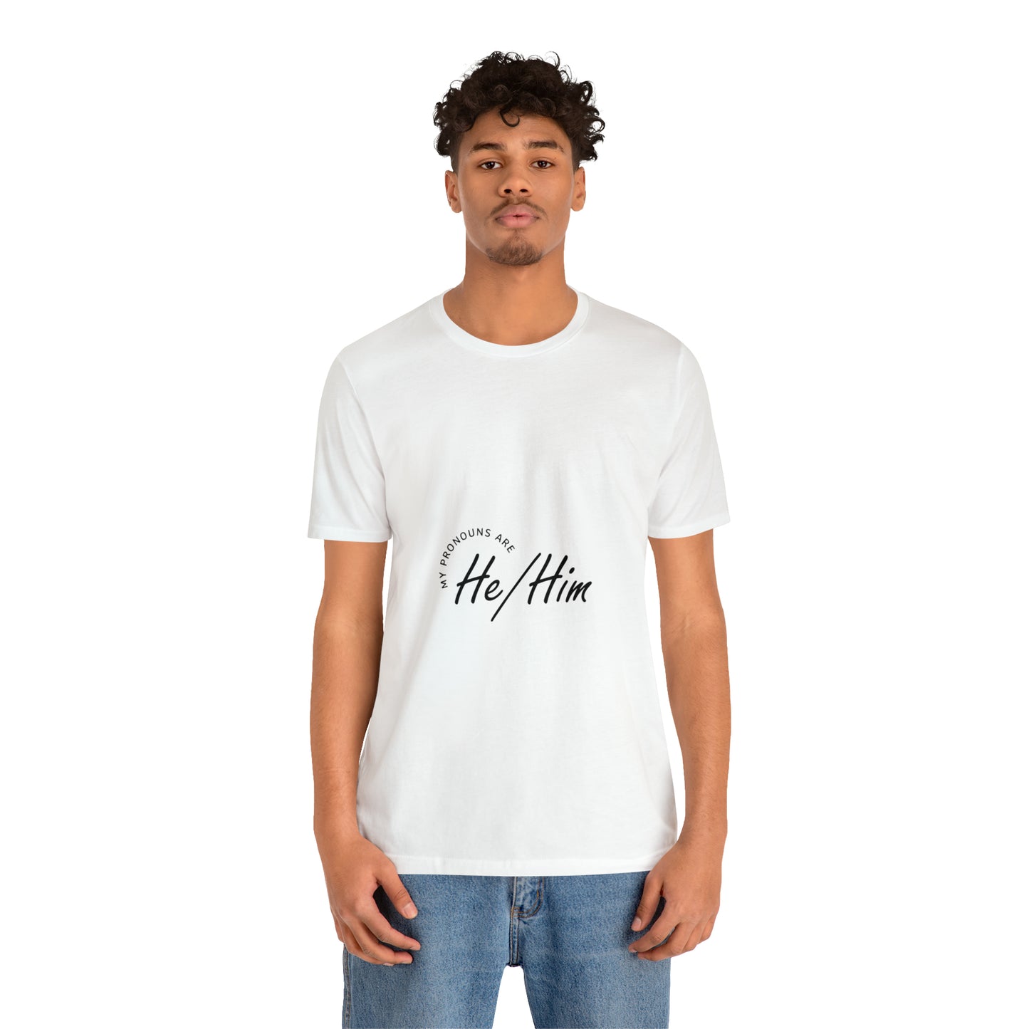 He/Him Unisex Jersey Short Sleeve Tee