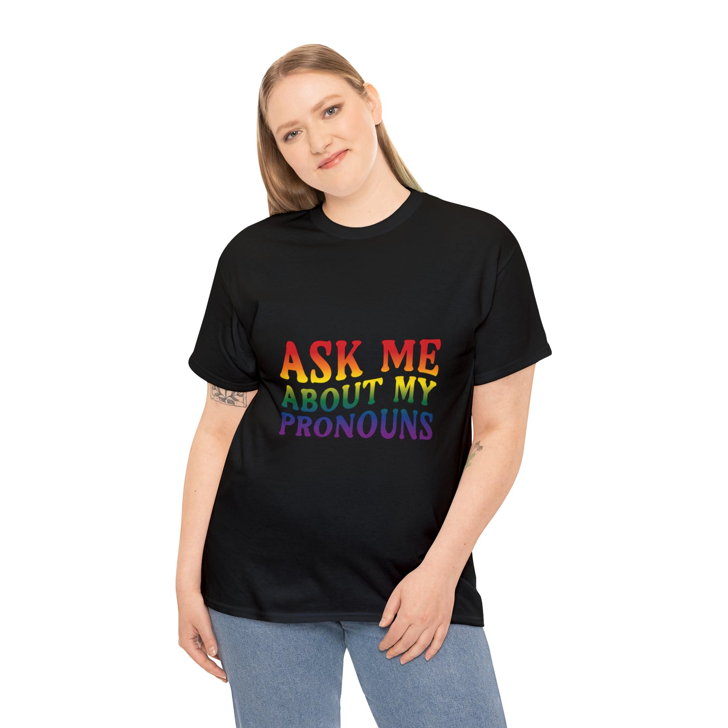 Ask Me About My Pronouns Cotton Tee