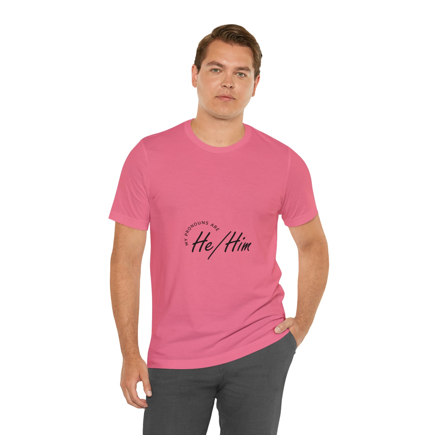 He/Him Unisex Jersey Short Sleeve Tee