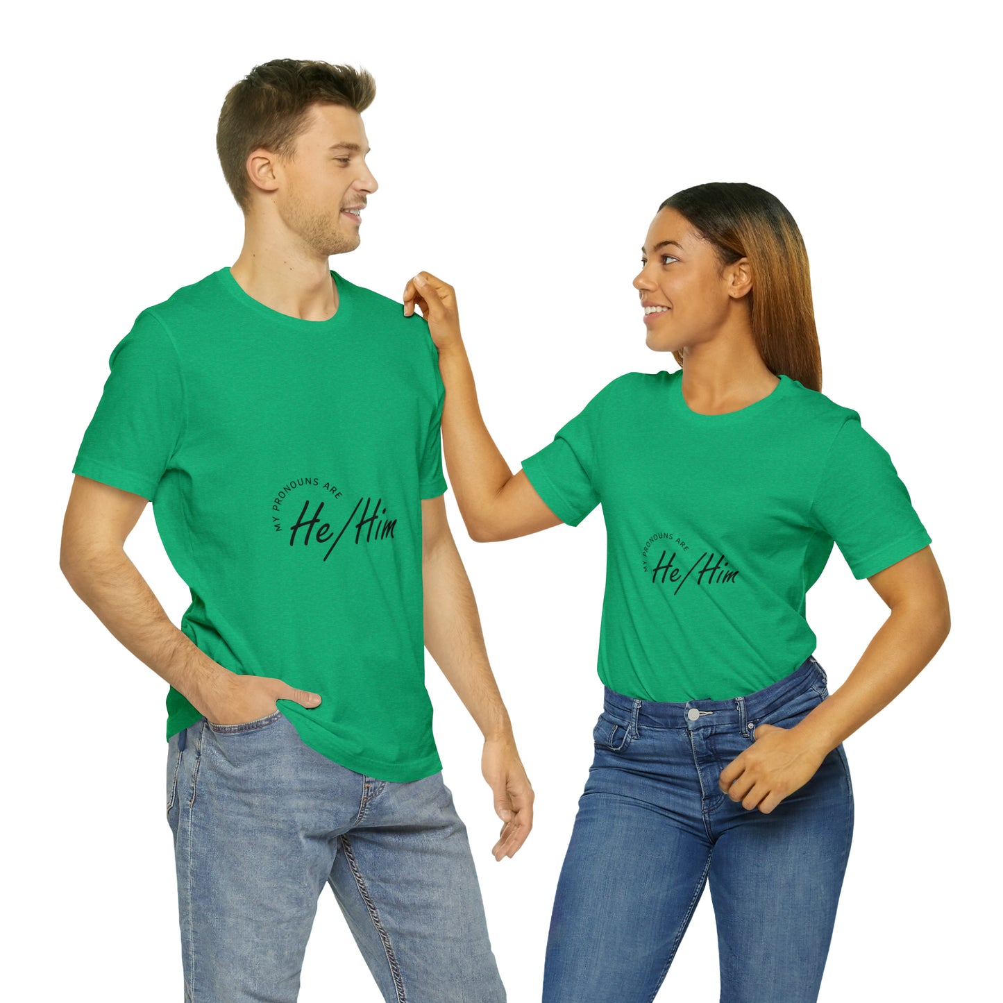 He/Him Unisex Jersey Short Sleeve Tee