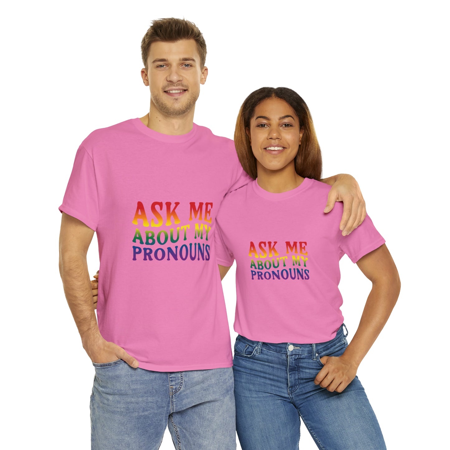 Ask Me About My Pronouns Cotton Tee