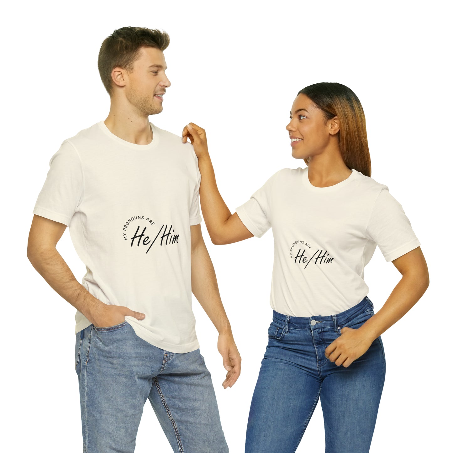 He/Him Unisex Jersey Short Sleeve Tee