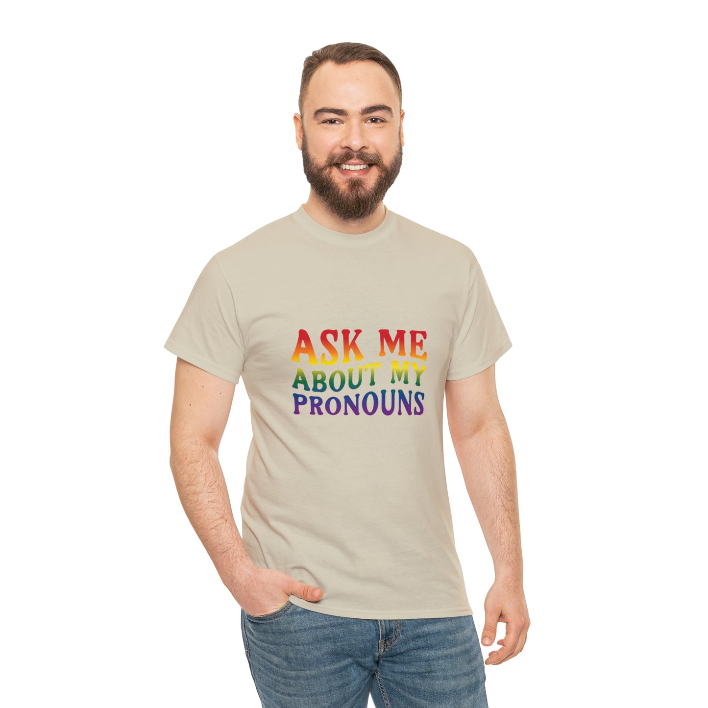 Ask Me About My Pronouns Cotton Tee