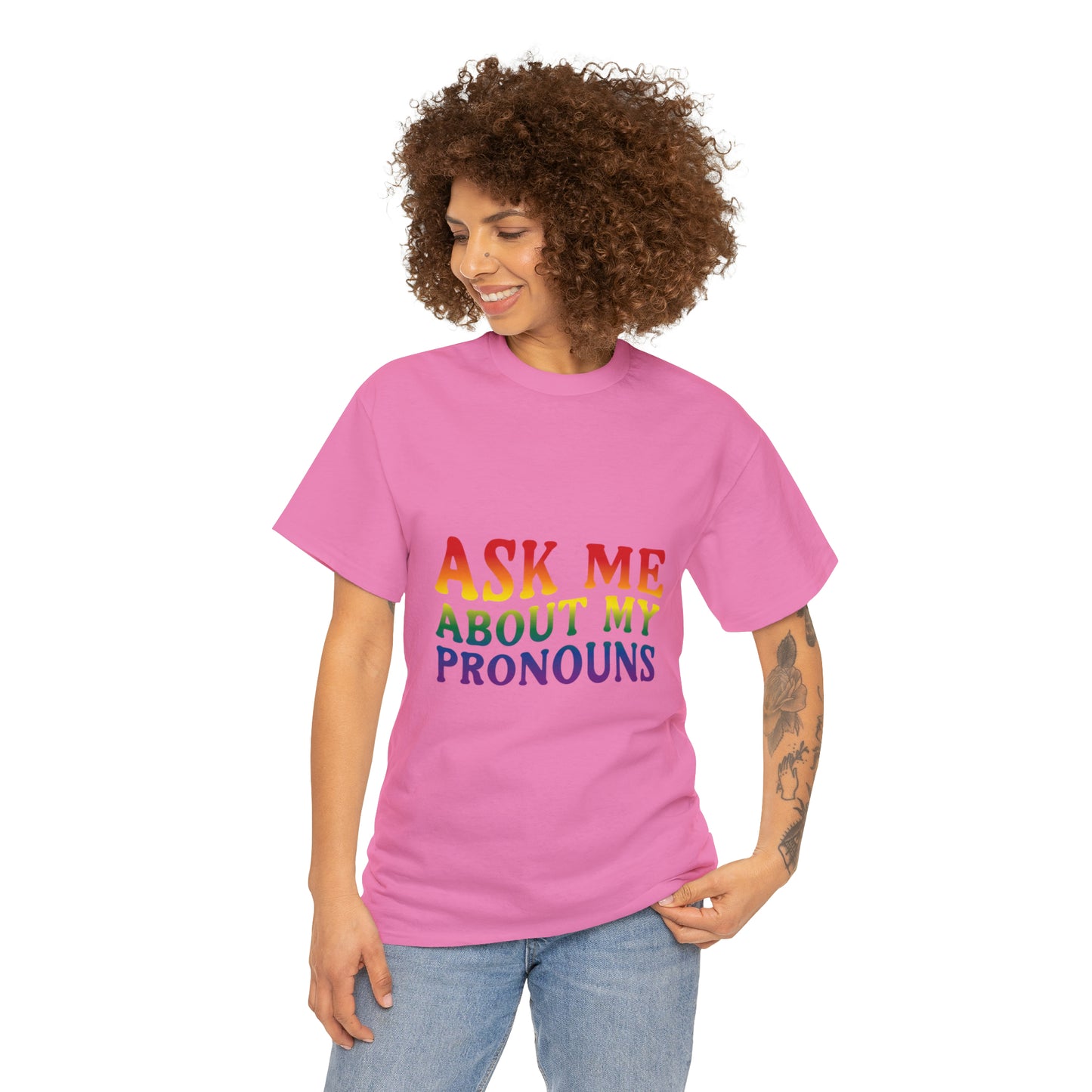 Ask Me About My Pronouns Cotton Tee