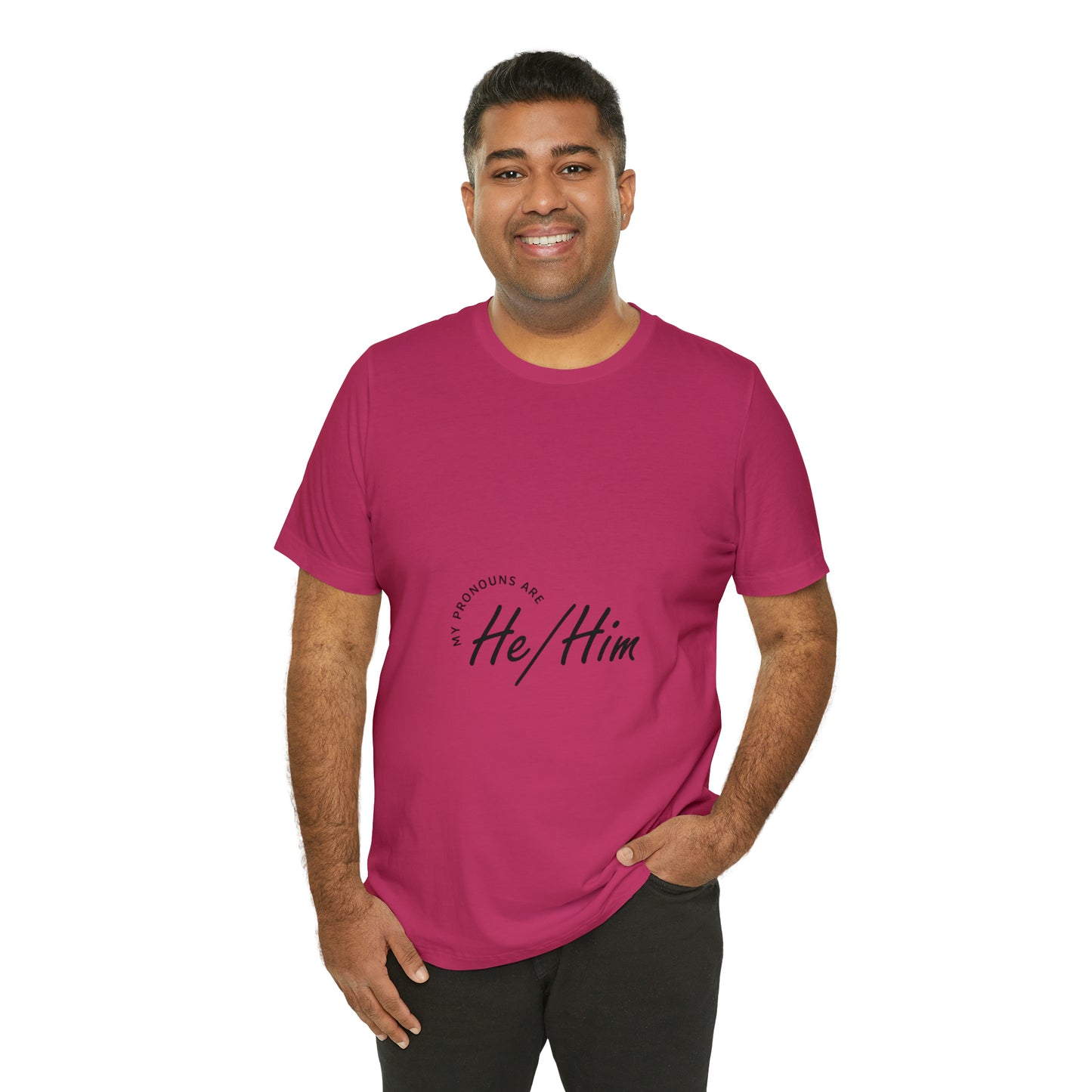 He/Him Unisex Jersey Short Sleeve Tee