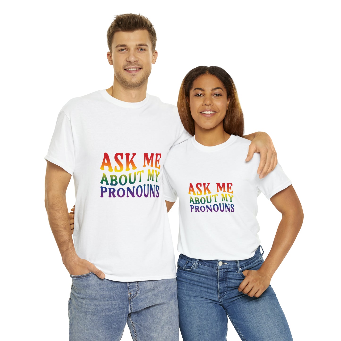 Ask Me About My Pronouns Cotton Tee