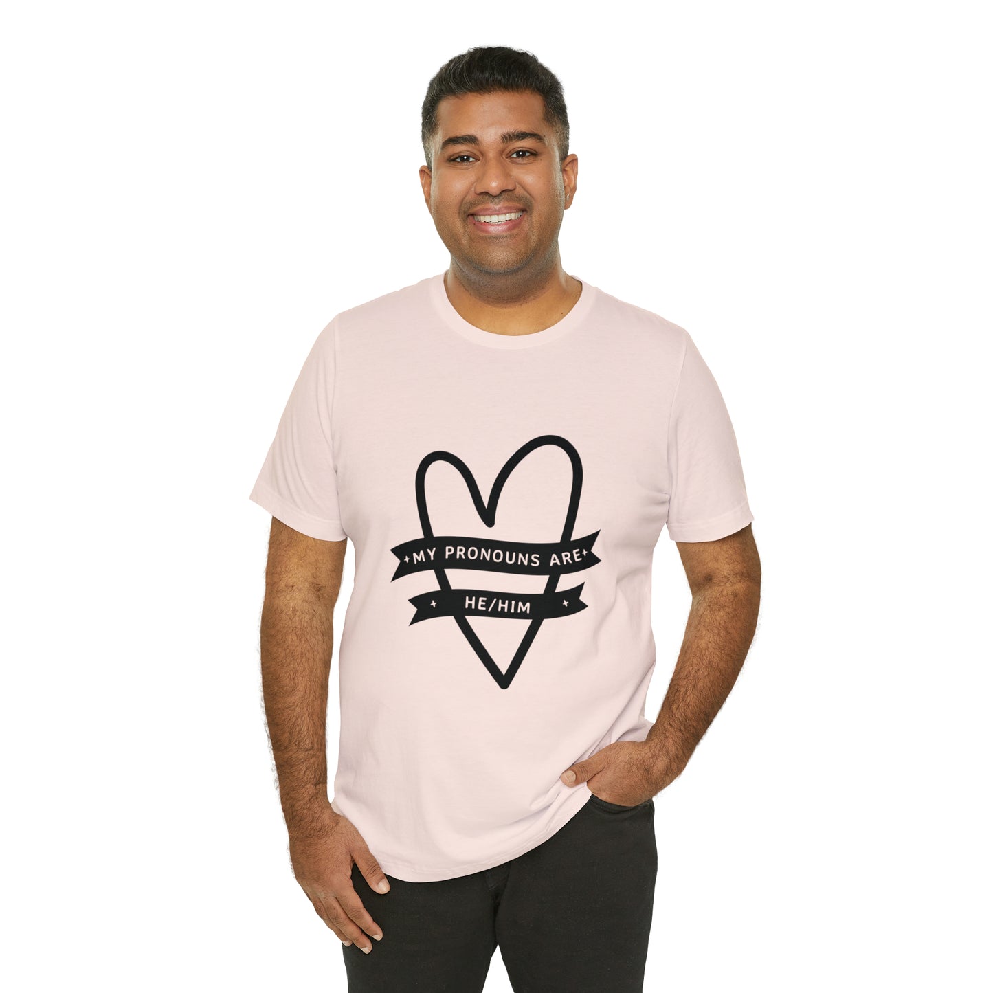 He/Him Unisex Jersey Short Sleeve Tee