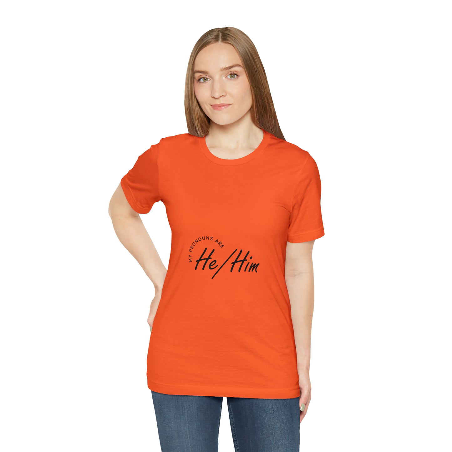 He/Him Unisex Jersey Short Sleeve Tee