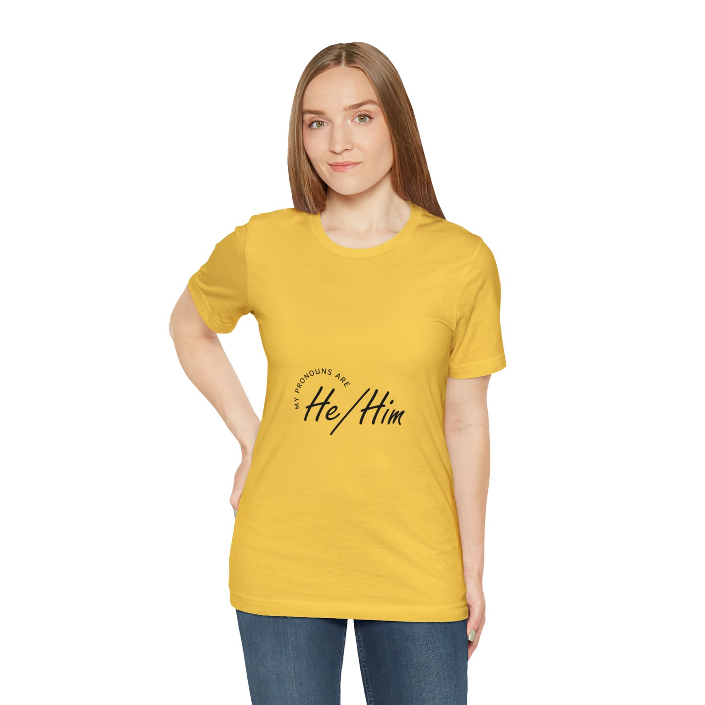 He/Him Unisex Jersey Short Sleeve Tee