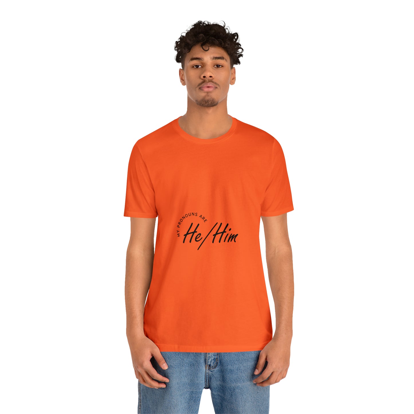 He/Him Unisex Jersey Short Sleeve Tee